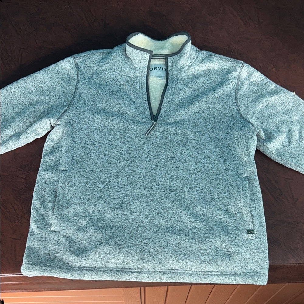 Orvis Men's Heathered Gray Zip-Up Sweater